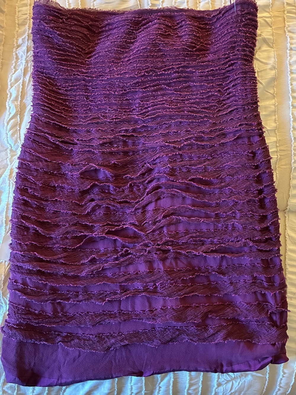 Alice + Olivia Strapless Purple Ruffle Textured Cocktail Dress
